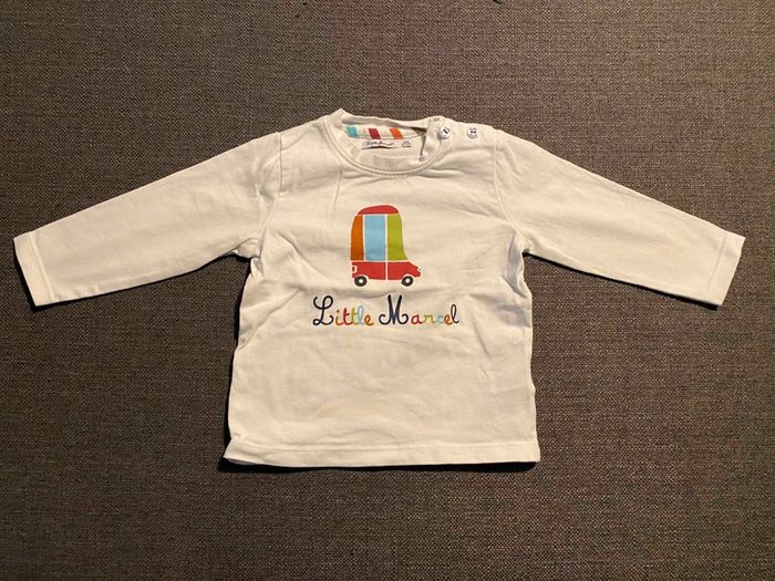 T-shirt longues manches écru Little Marcel
