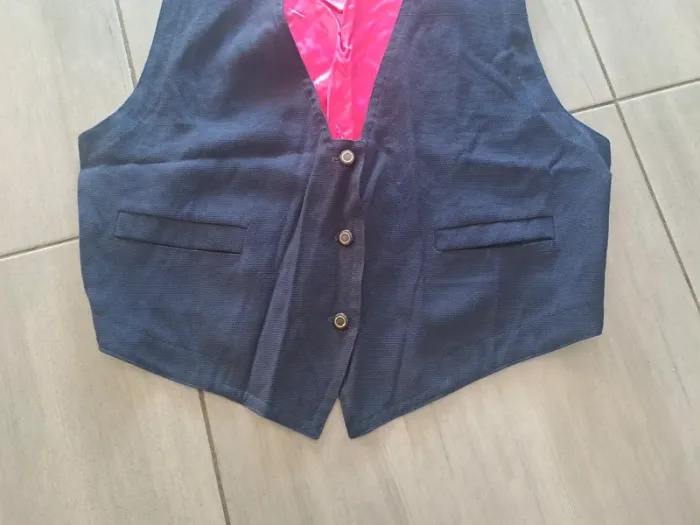 Gilet costume bleu marine fuschia BUDÙ Taille 44 - photo numéro 4
