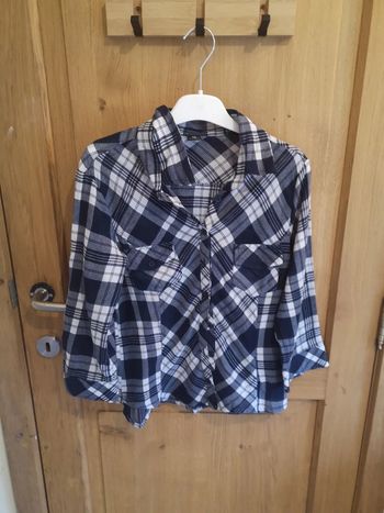 Chemise à carreaux en bleu marine, gris et blanc 36