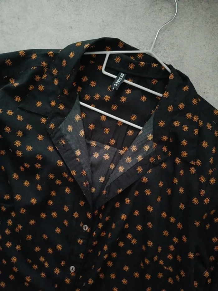 Chemise manches longues noir et oeil orange Desires M - photo numéro 2