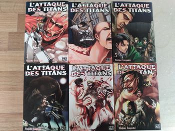 Lot 6 mangas L attaque des titans 