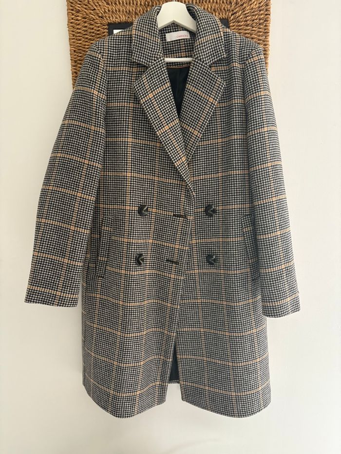 Manteau à carreaux Camaïeu taille 42
