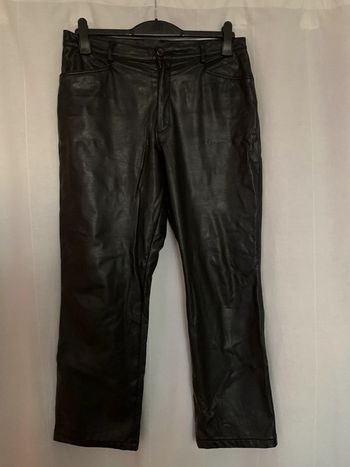 Pantalon large simili Cuir Vintage