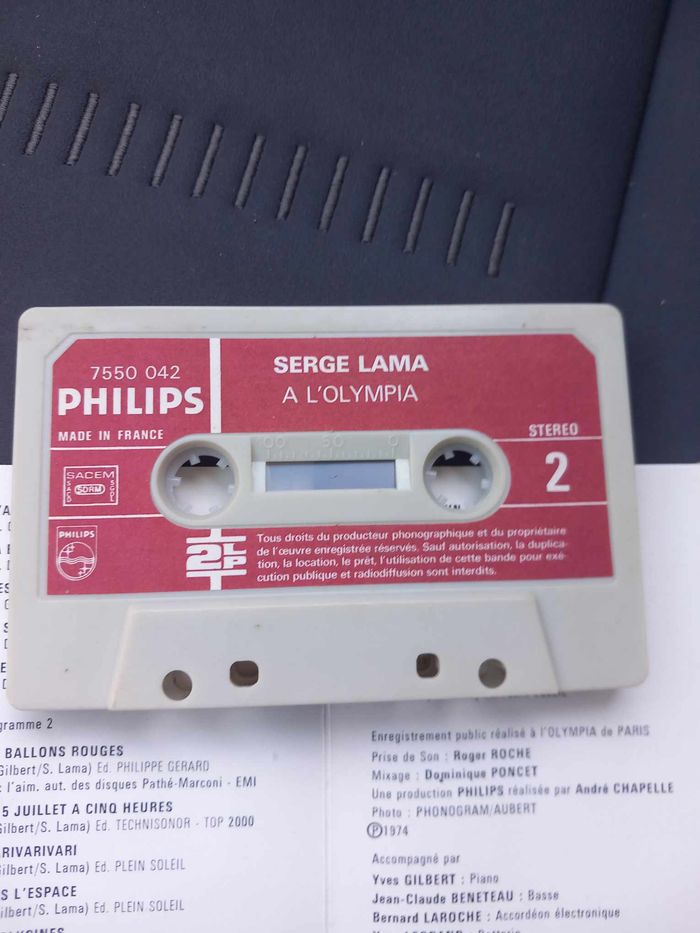 Cassette audio de Serge Lama à l'Olympia - photo numéro 7