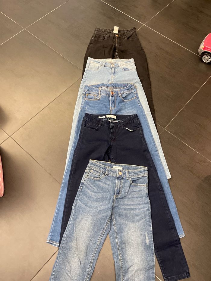 Lot 5 jeans 9/10 ans Zara  kiabi h&m - photo numéro 2