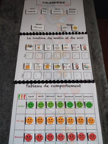 Trio Tom et Jerry 3 fiches ma routine plus calendrier plus comportement 