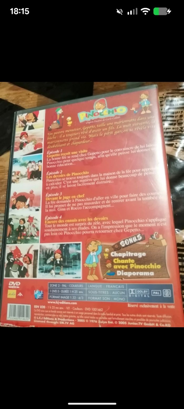 DVD Pinocchio, l'éducation de Pinocchio. - photo numéro 2