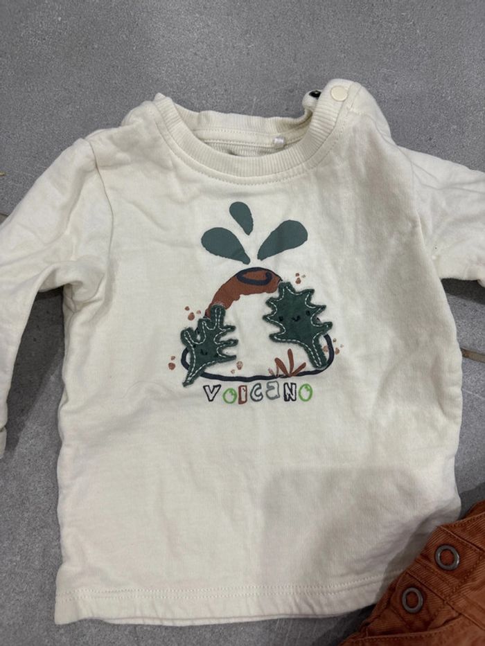 Ensemble salopette marron et t-shirt beige - photo numéro 2