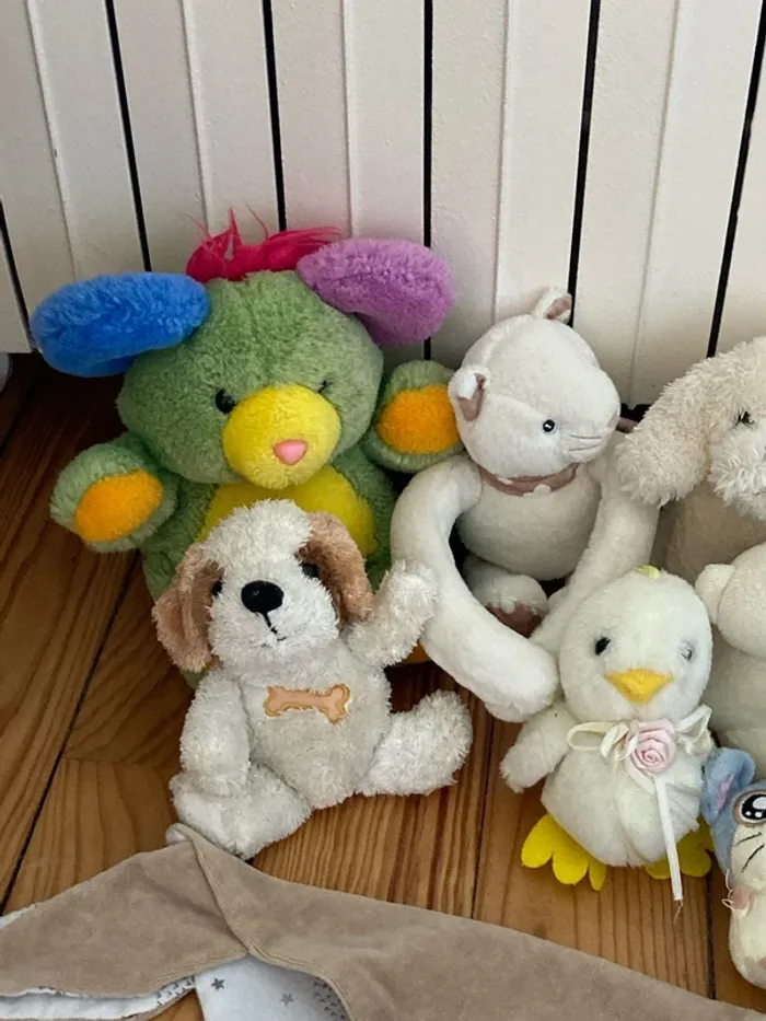 Peluches chiens, ourson, kangourou porte clé, tortue, poussin, hamster - photo numéro 2