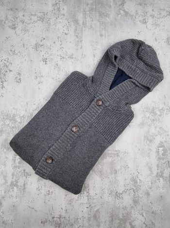 Veste à boutons avec capuche – Tommy Hilfiger – Gris – Taille L Hommes (mesures en photos)