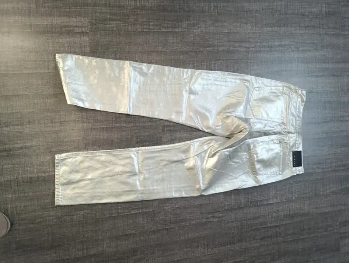 Pantalon enduit argenté sisley - photo numéro 3