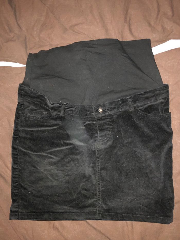 Jupe noir en velours maternité