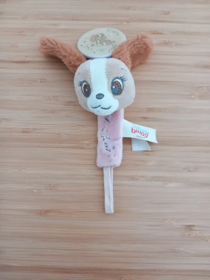 Peluche doudou marionnette Lady avec un attache tututte - photo numéro 6