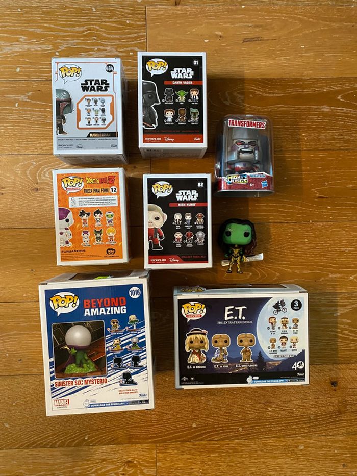 Lot 10 figurines POP Star Wars Dragon Ball Marvel Transformers - Darth Vader Freiza Boba Fett - photo numéro 4