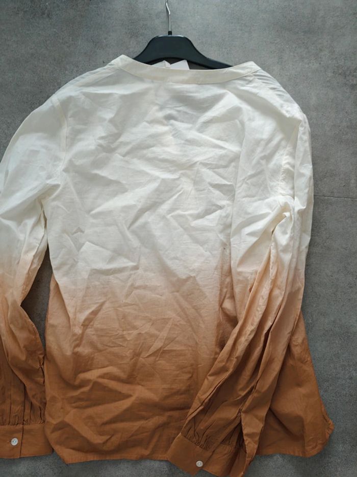 Chemise manches longues Maison 123 coton dégradé ocre taille 40 NEUVE - photo numéro 4