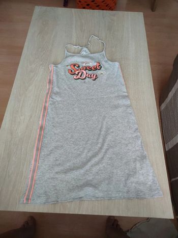 Robe Gémo côtelé grise sweat day 10 ans