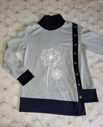 Pull col pour femme gris taille M très bon état