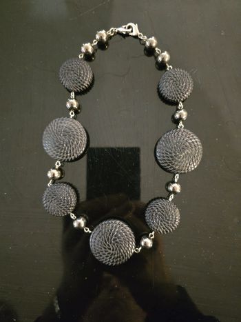 Collier vintage perles et fleurs