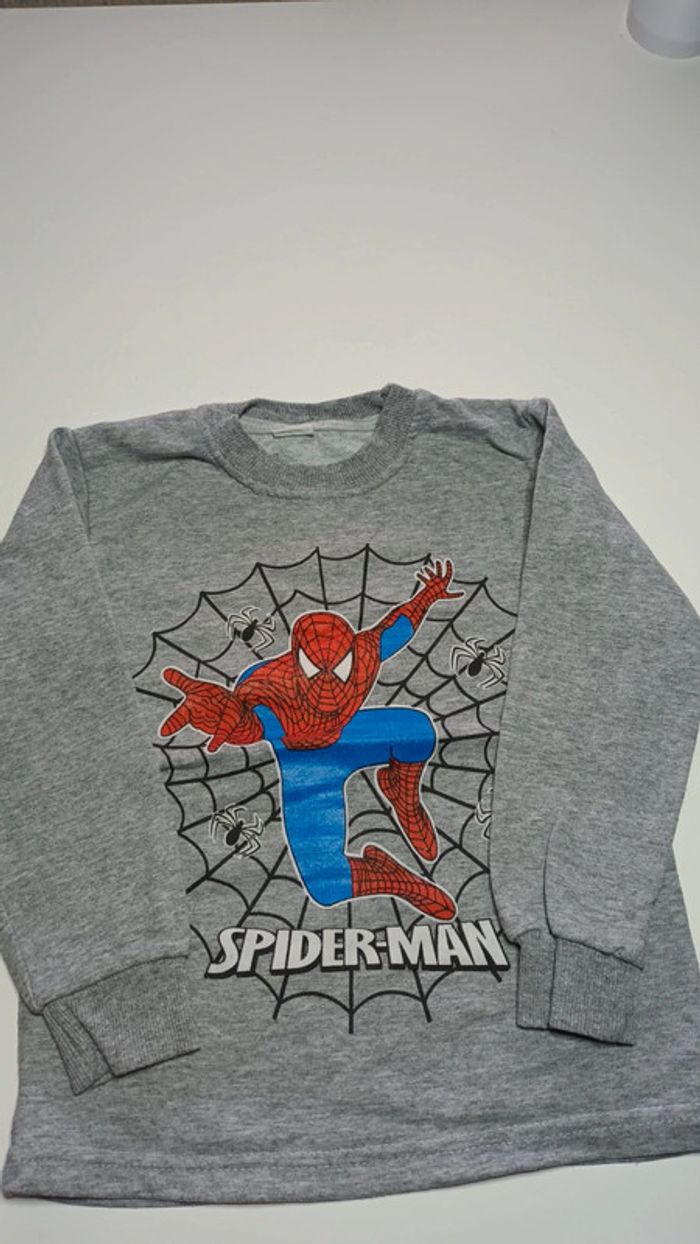 Pull spider man gris pour garçon 4 ans
