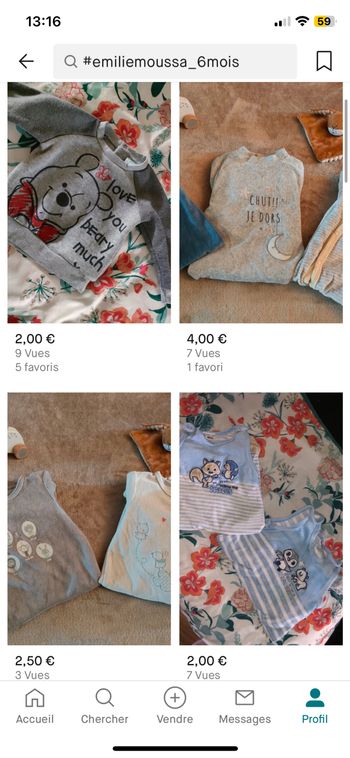 Vend vêtements garçon 6 mois