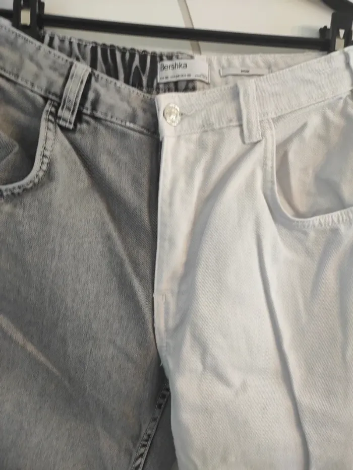 Jean gris et blanc Bershka taille 36 - photo numéro 2