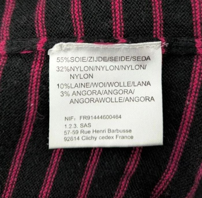 Pull à rayures soie laine - 123 - taille 36 - photo numéro 4