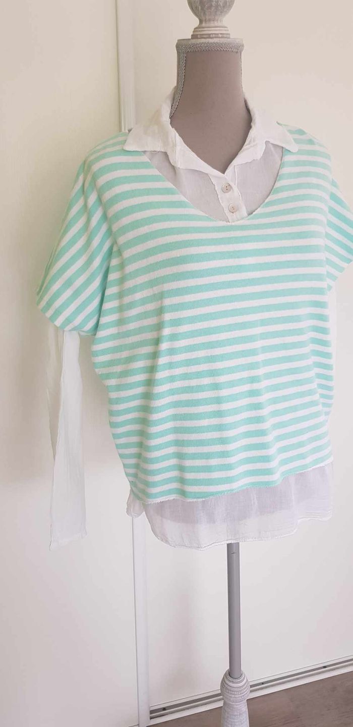 Pull sans manches avec chemise - photo numéro 2