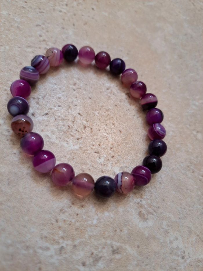 Bracelet pierre agate rose