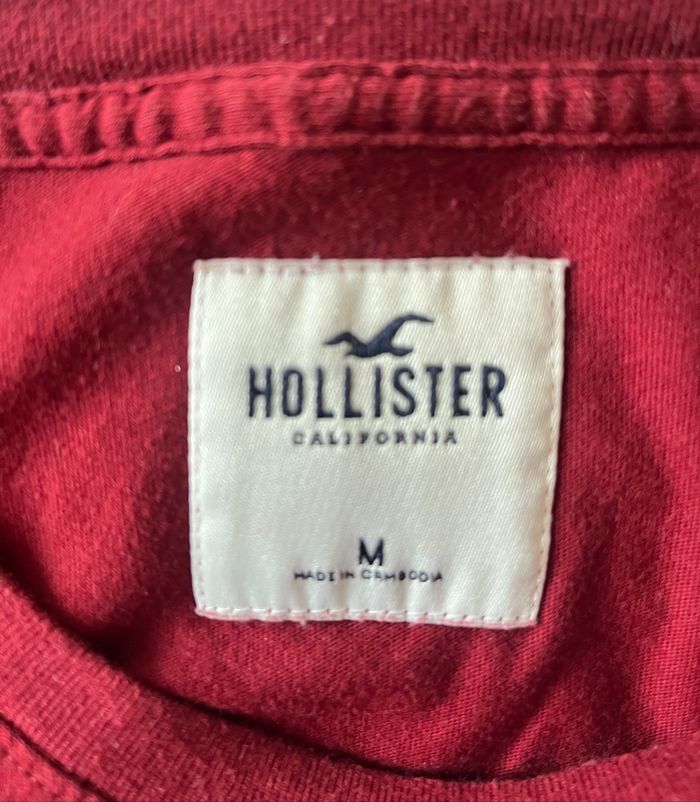 Tee shirt Hollister bordeaux taille M - photo numéro 3