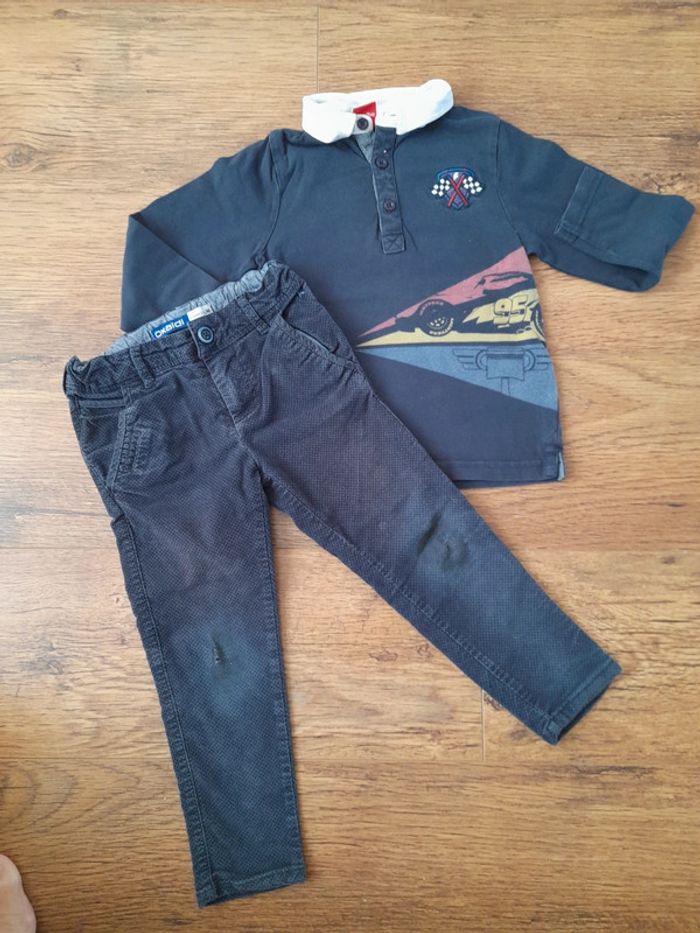 Ensemble polo pantalon cars okaidi