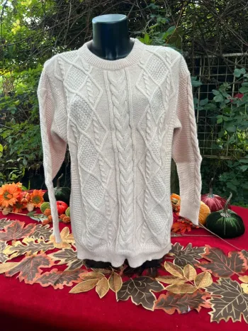 Pull torsadé beige XL – douceur automnale & cocooning