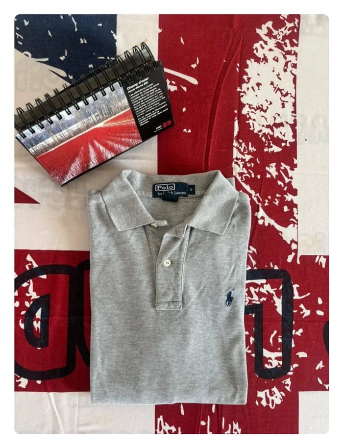 Polo Ralph Lauren gris/cavalier bleu marine taille S