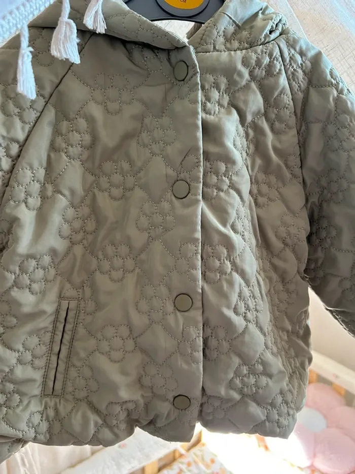 Veste kaki mi saison floral - photo numéro 8