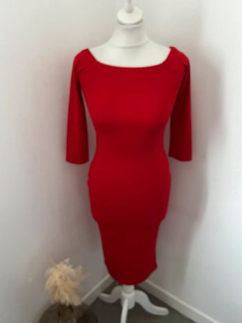 Robe longue rouge moulante Zara S