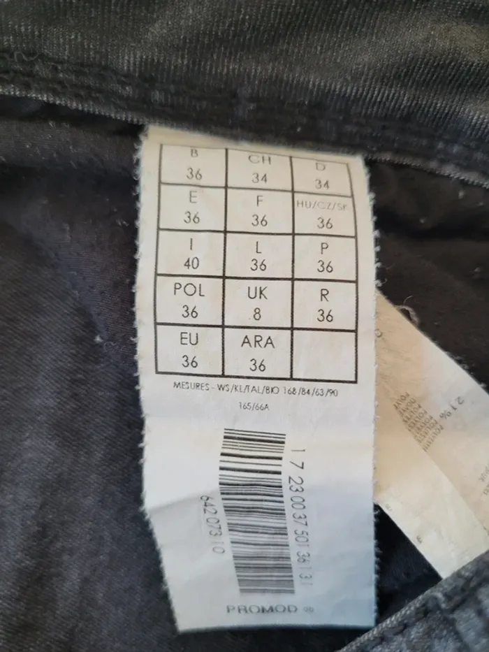 Pantalon Promod slim noir effet peau de serpent - photo numéro 5