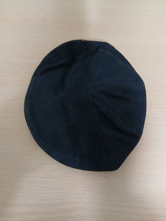 Beret bebe en coton bleu marine taille 9/12 mois tour de tete  44,5cm - photo numéro 7