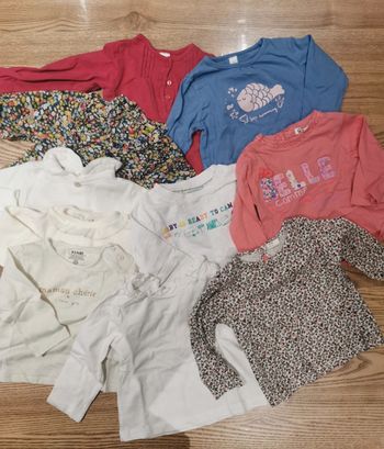 Lot de 10 haut manche longue 6 mois