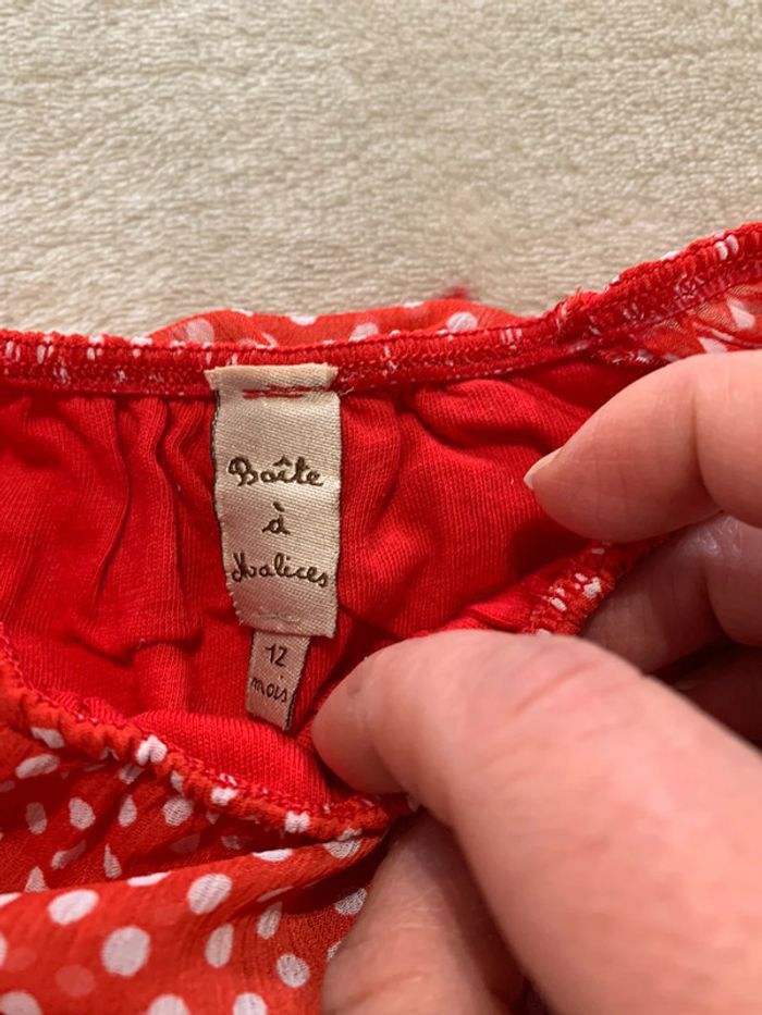 Ensemble Blouse Boîte À Malices Rouge et Blanc et Pantalon Blanc 12M - photo numéro 4