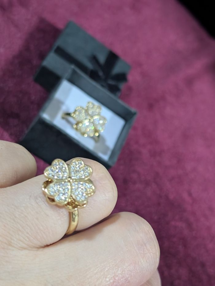 Bague trèfle 🍀 doré anti stresse - photo numéro 2