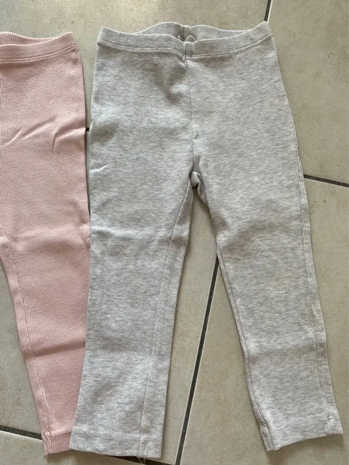Lot de 2 legging côtelé rose gris Lupilu - photo numéro 3