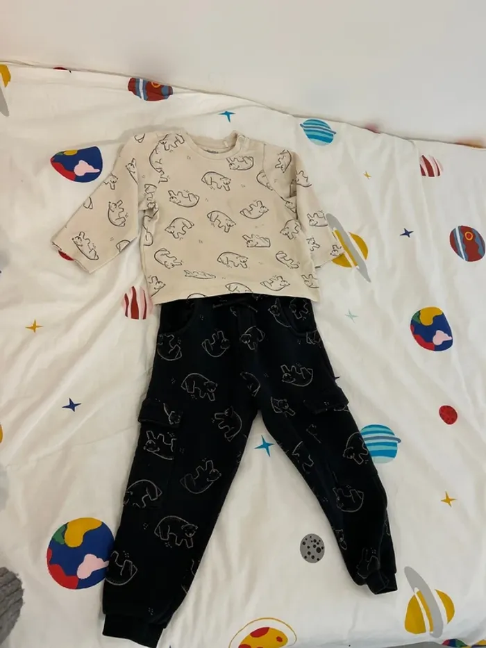 Ensemble décontracté t shirt manches longues et pantalon cargo