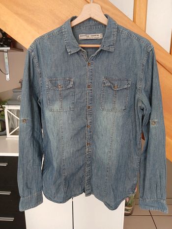 Chemise jeans pour homme Taille L 🌿🌈