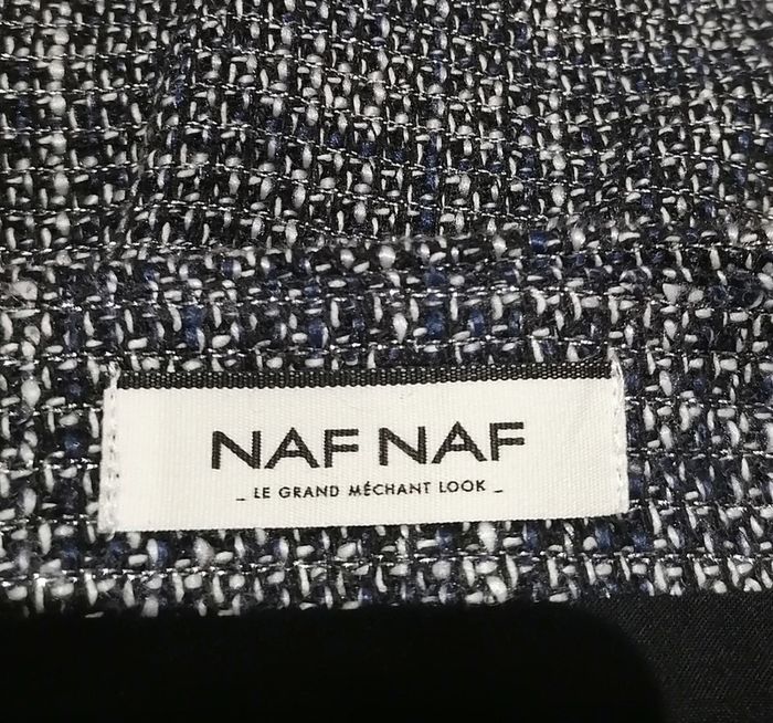 Mini-jupe effet tweed bleu marine blanc argenté Taille S Nafnaf - photo numéro 8