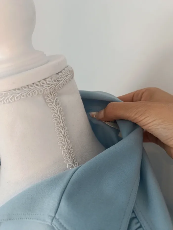 Chemise vintage bleu ciel – Julieta – T. 40 - photo numéro 7