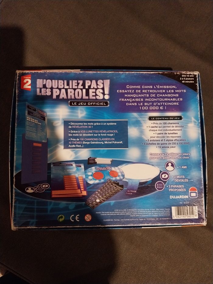 Jeu n'oubliez pas les paroles - photo numéro 3