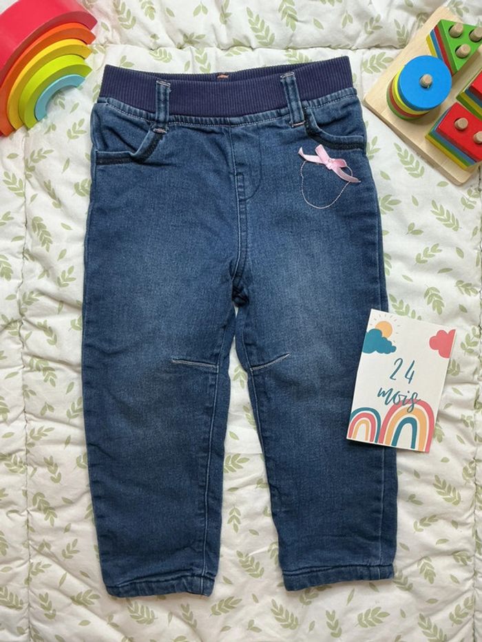 Jean bleu doublé mes petits cailloux 24 mois - photo numéro 2