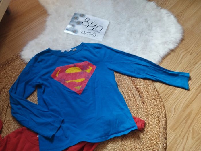 Lot t-shirts mixte 8/10ans flash superman h&m - photo numéro 4