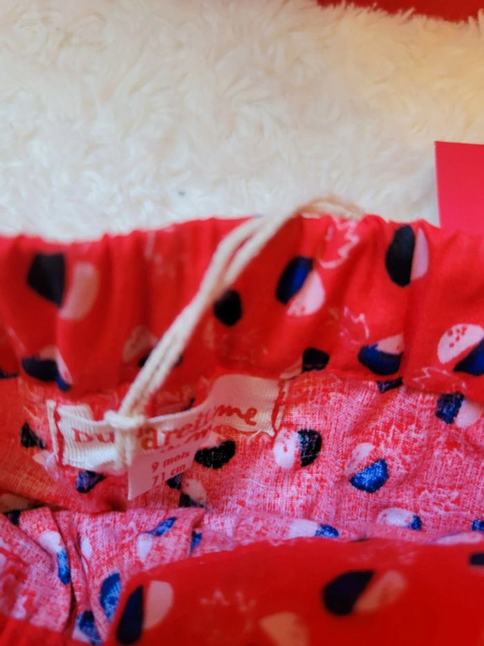 Joli short rouge fille 9 mois - photo numéro 5