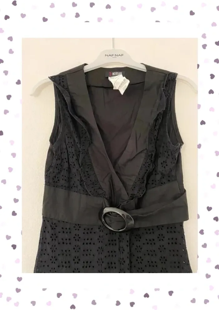 Morgan Tunique Broderie Anglaise Noire Taille 38/M - photo numéro 2
