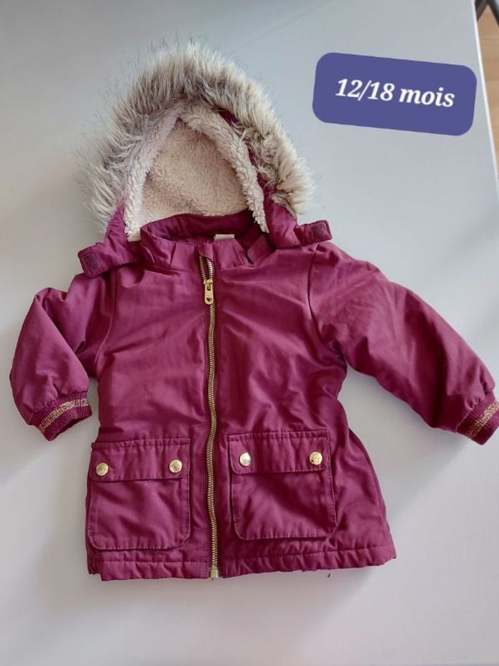 Manteau fille 12/18 m bordeau